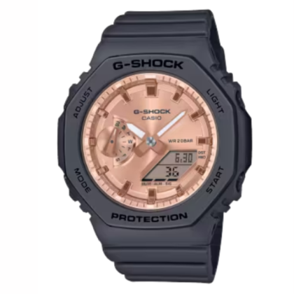 Casio G-Shock GMA-S2100MD-1A Black Resin Band with Rose Gold Dial Analog-Digital Women Watch